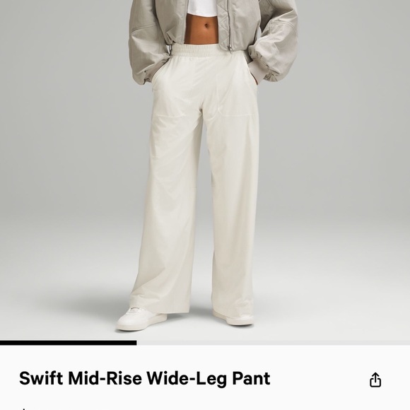 NWT Lululemon Swift Wide-Leg Mid-Rise Pant
Size 8
Color: Bone - Picture 13 of 13
